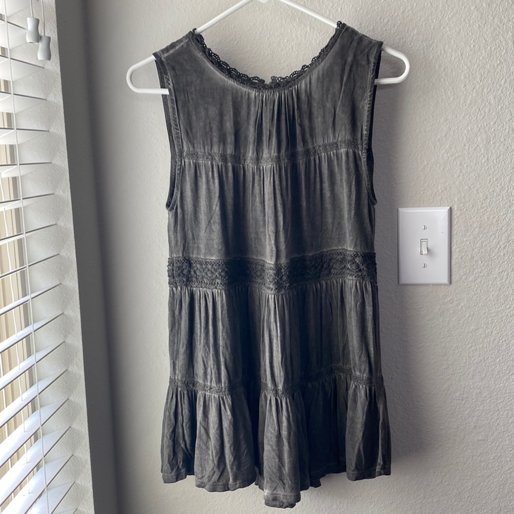 Gray high neck top